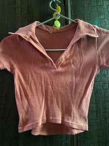 Cute Coral Polo Top