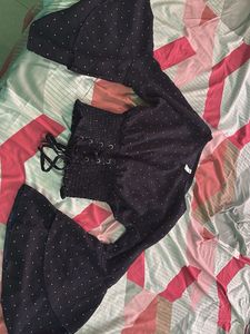 Polka Dot Bell Sleeve Top