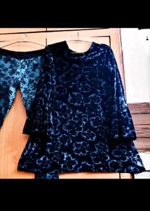 Combo 2  Velvet &amp; Korean Plaid Embroidered Dress