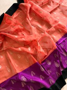 Beautiful Chanderi Black Silk saree