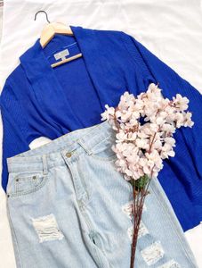 Pinterest Blue Knit Cardigan A