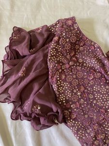 Embroidered Crop Top And Palazzo Set With Dupatta