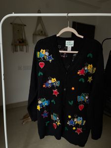 VINTAGE COTTAGECORE EMBROIDERED ANGEL Cardigan