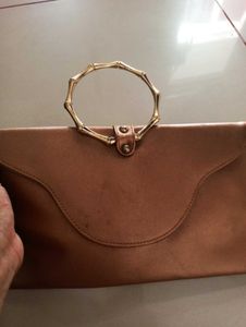 Vintage Clutch with Bamboo Handle