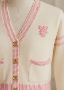 Preppy Pink &amp; Cream Cardigan