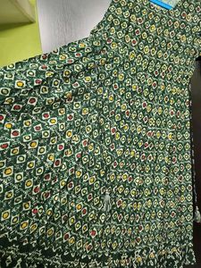 Boho Green Print Dress