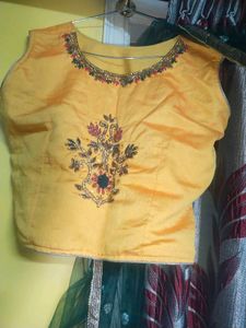 Green Embellished Ethnic Skirt