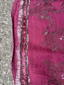 Saree Pink With Beads