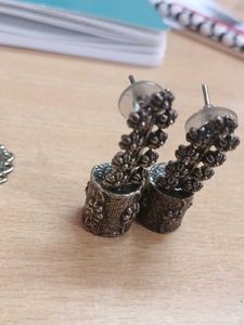 Floral Silver Earrings