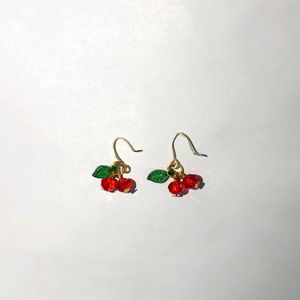 Handmade Small Cherry Earrings