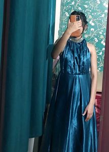 Teal Halter Maxi Dress