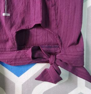 Stylish Purple Tie-Up Top