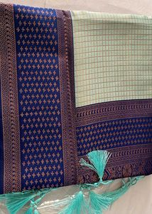 Elegant Blue & Green Silk Saree