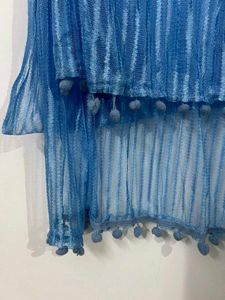 Blue &amp; Yellow Striped Dupatta combo