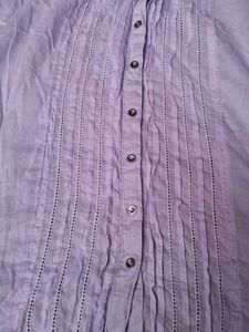 Lilac Button-Down Top