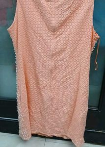 Peach Dress with Pearls
