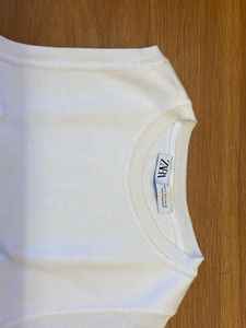 Zara White Knit Top