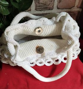 White Handbag Crochet Looks Pretty