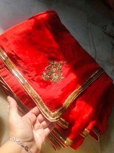 hand work Elegant Red Saree
