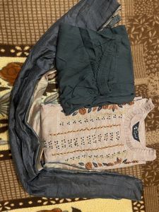 Women Kurta And Pant Set With Matching Duptta