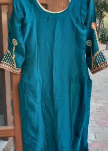 Elegant Teal Embroidered Kurta Set