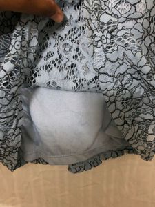 H&amp;M Blue Lace Top - Size