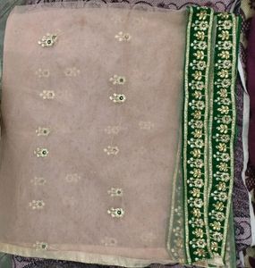 Bridal Designer Heavy Work Tail Cut Frock With Vel