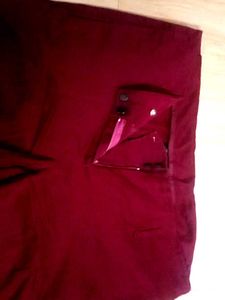 Burgundy Casual Pants