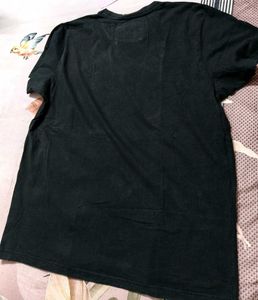 Aeropostale Men Black Regular Fit Cotton Tshirt