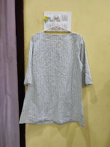Striped V-Neck Top Length 30