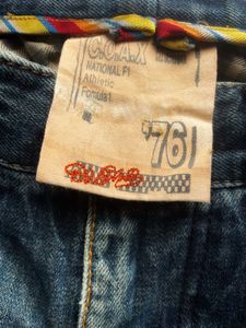 Coax Racing Vintage Leather Patch Jeans