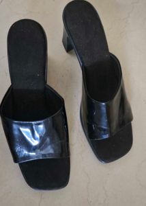 Black Heeled Mules