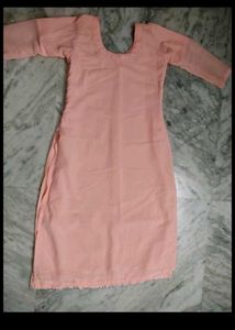 Peach Embroidered Kurta