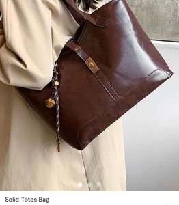 Vintage Brown Leather Tote Bag