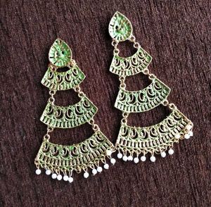 Green Dangle Earrings