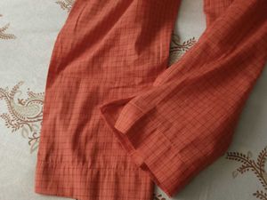 Peach Casual Straight Pants with pocket &amp; zip