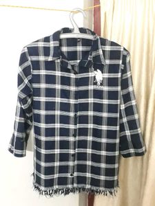 Blue Checked Shirt For Unisex