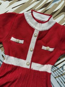 Red &amp; White Knit Dress