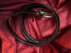 thin black leather belt