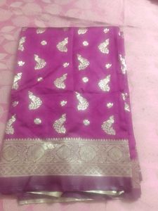 Pink Banarasi Dress Material