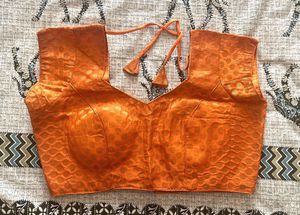 Orange Brocade Blouse