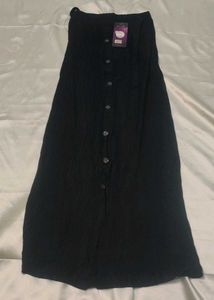 Black Button-Down Maxi Skirt
