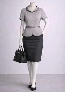 Elegant Grey Peplum Top