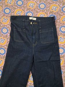 Guess Vintage Navy Blue Wide Leg Jeans