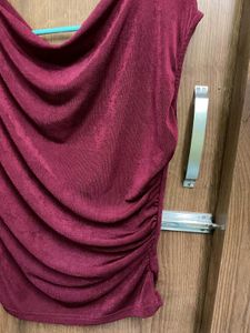 Maroon Draped Top