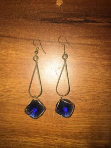 Vintage Blue Statement Earrings