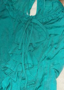Green Ruffle Top