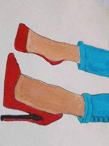 Red Heels Watercolor Art- 1 sheet