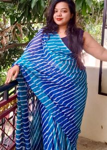 Striped Blue Saree