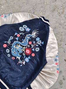 Y2K AESTHETIC JAPANESE Embroidered Bomber